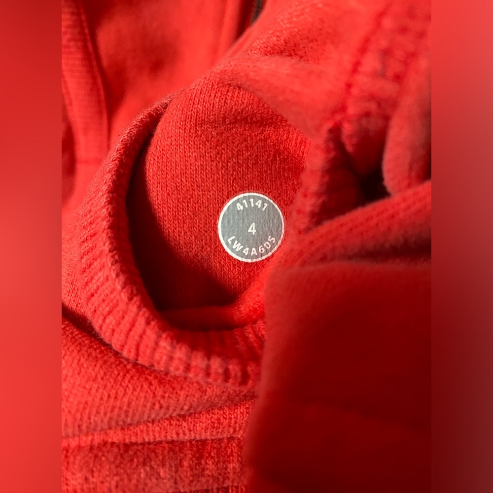 Lululemon Scuba Hoodie Full Zip Red Size 4 Workout Yoga Pilates Training - Picture 5 of 7